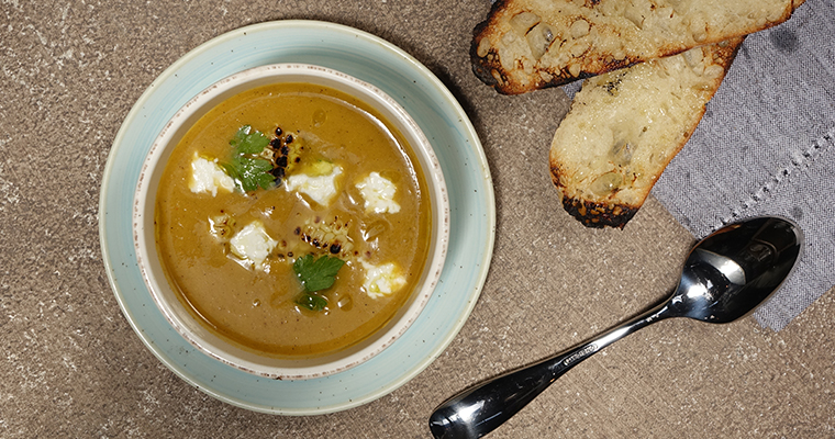 An image of a soup for dinner from the cooking with Chef Mead series