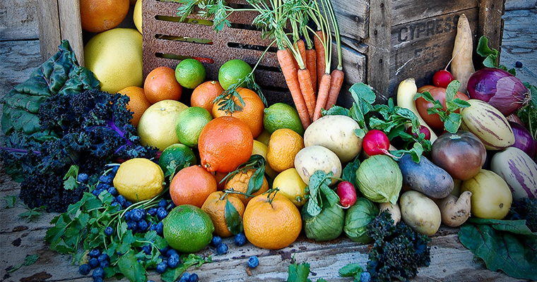 An image of various fruits and vegetables