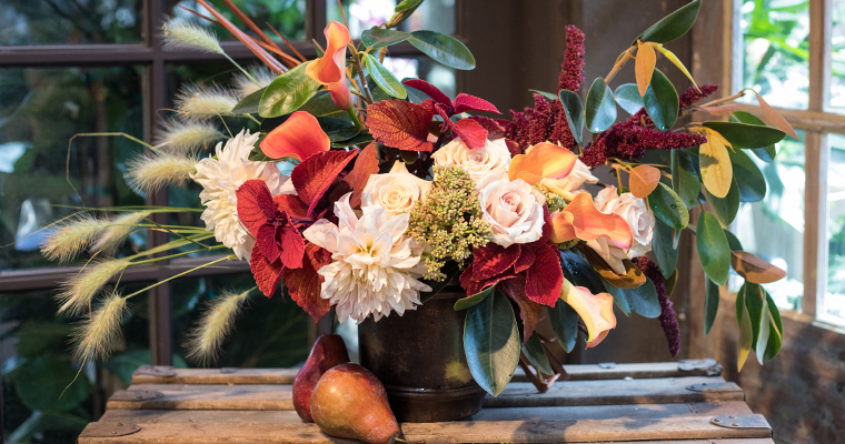 An image of a fall floral for workshop
