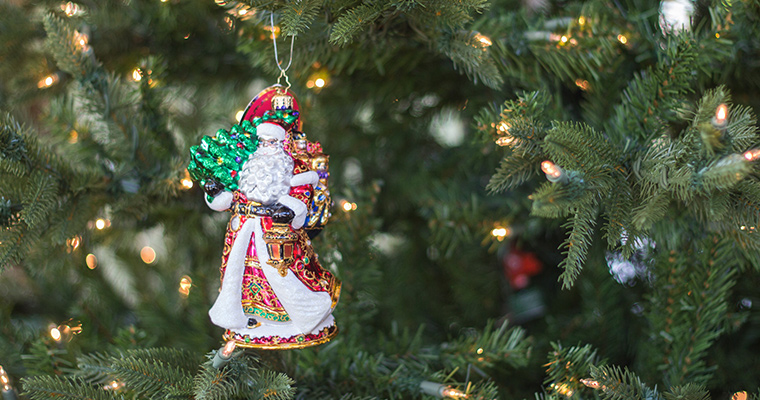An image of a Santa ornament from Radko for the Joe Walden signing event