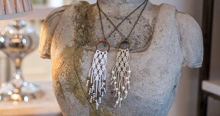 An image of a macrame rope necklace