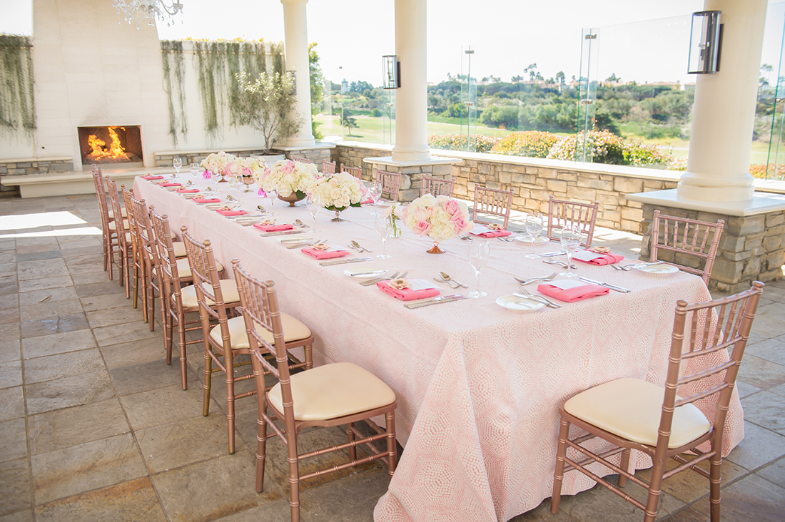 An image of the pastel pink dining table set up for the Something Lovely event