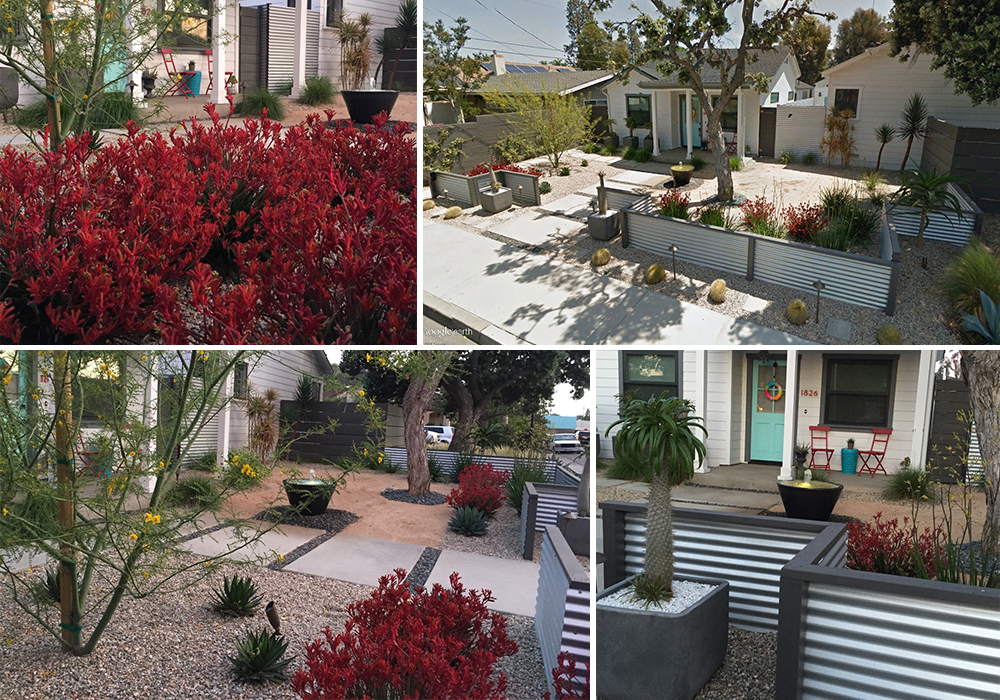 A collage of Beehler entry for California Friendly Garden Contest 2018