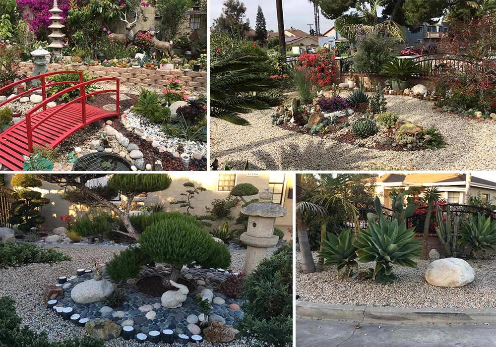 A collage of Pham entry for California Friendly Garden Contest 2018