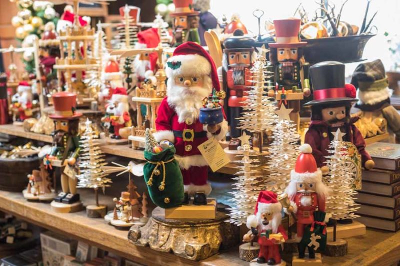 Christmas_Blog_Photos_Oct2018-15 An image of a table filled with holiday nutcrackers at Roger's Gardens Christmas Boutique