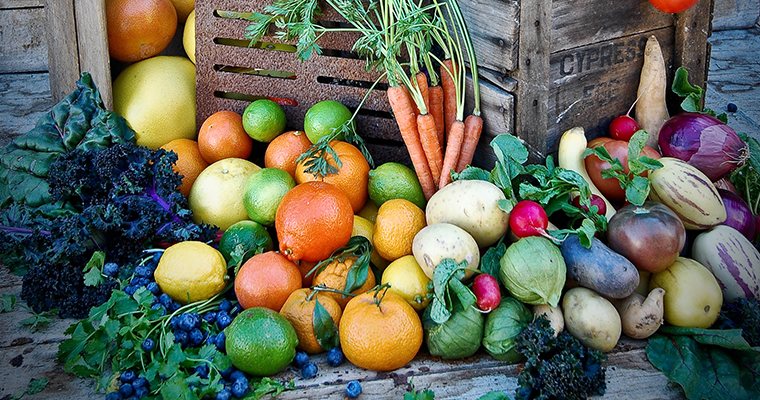 An image of various fruits and vegetables for the grow your own series