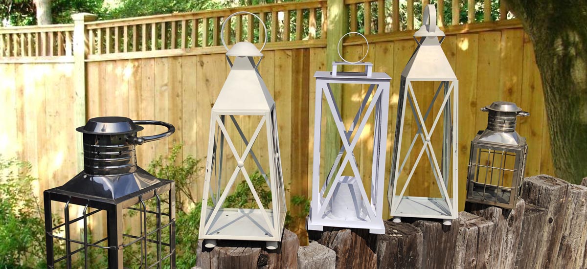 lanterns_pan An image of three different types of outdoor lanterns lanterns