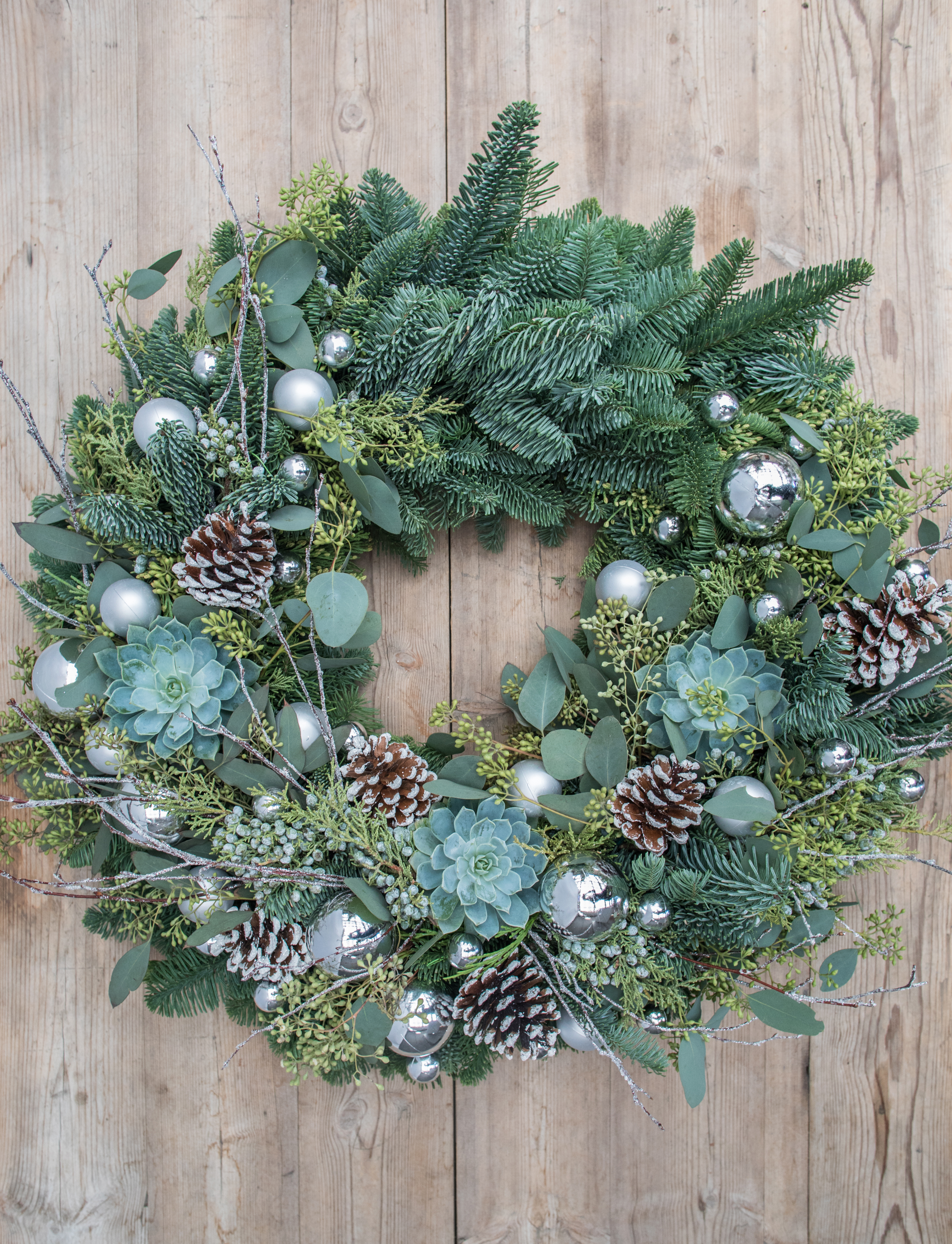 Fresh “Silver” Holiday Wreath Workshop